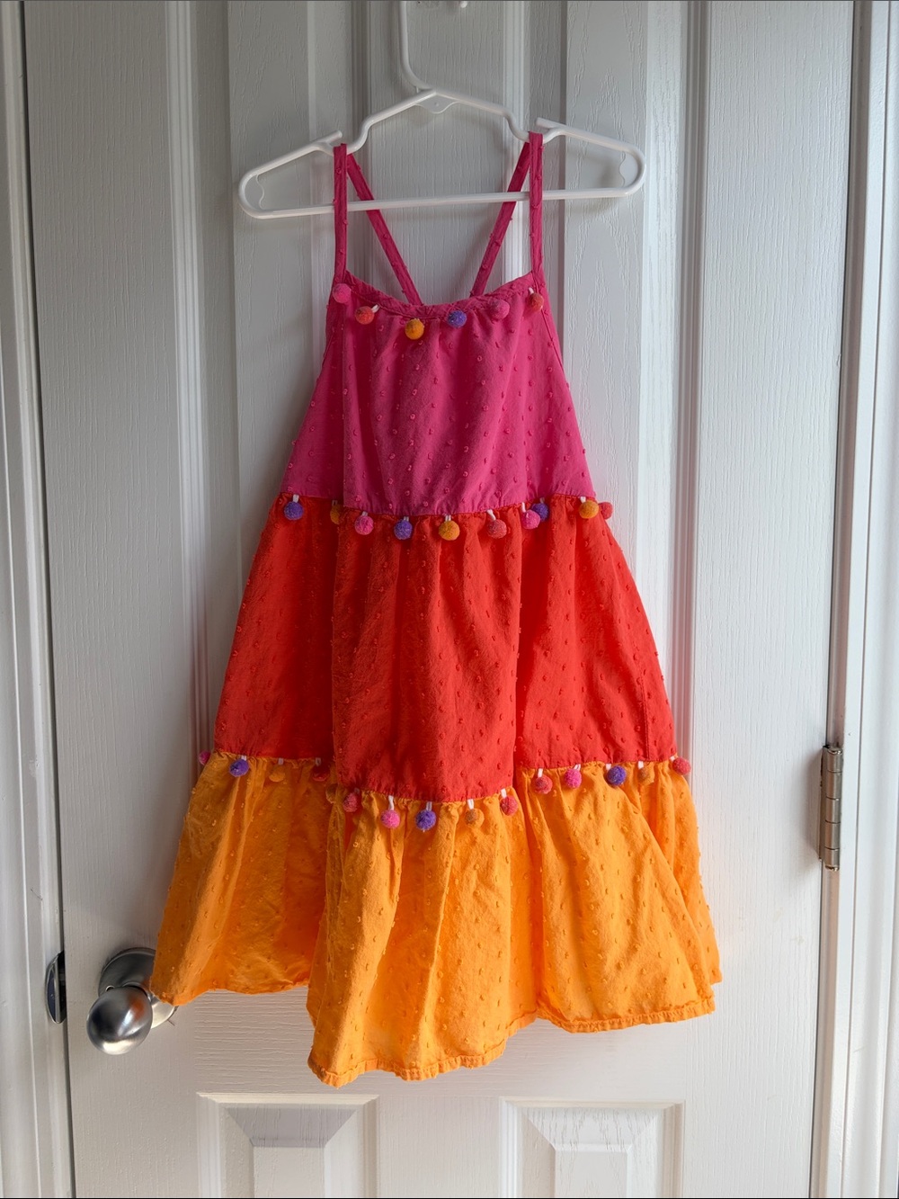 Tommy Bahamas Toddlers Girls Colorblock Pom Pom Tiered Sundress Size 6T